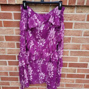 Urban Outfitters Tiered Skirt Women's Size Medium Purple Floral Boho Ruffles